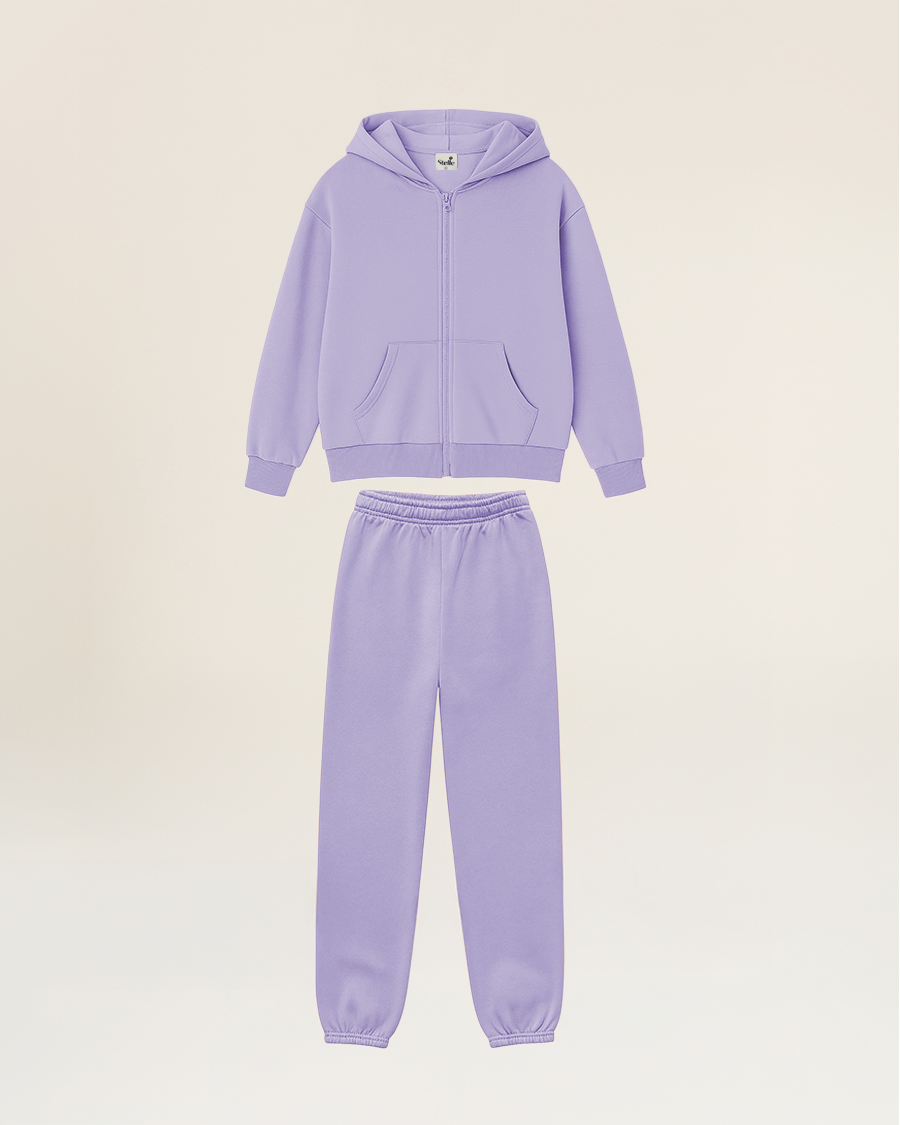 Zip It Kids Matching Sweat Set in Lavender