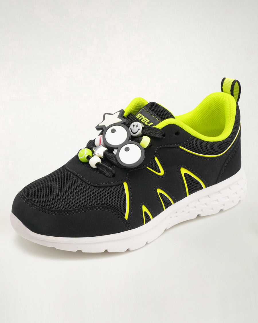 Black Kids Sneakers | Lace-Up Tennis Shoes for Boys and Girls