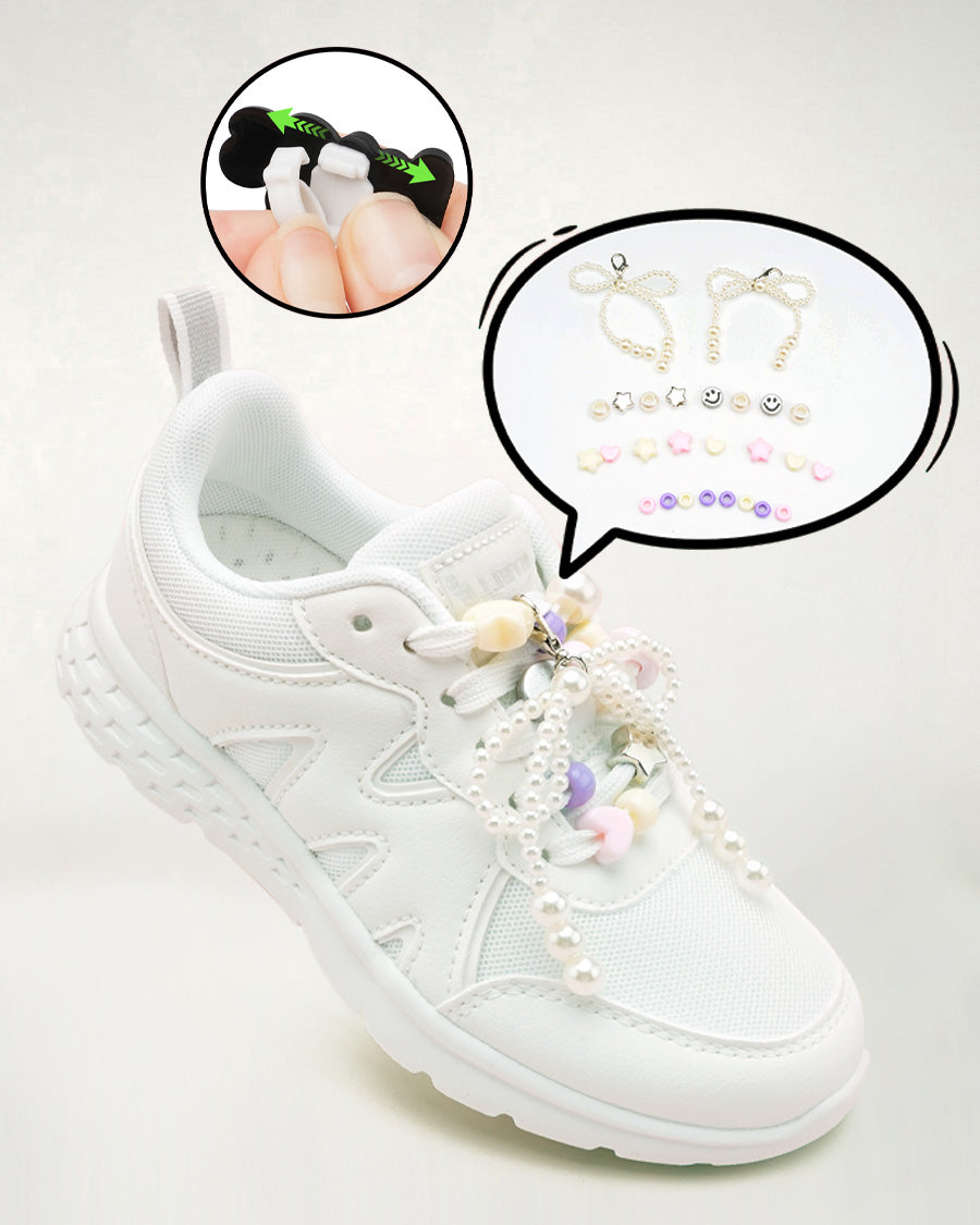 White Kids Sneakers | Lace-Up Tennis Shoes for Boys and Girls