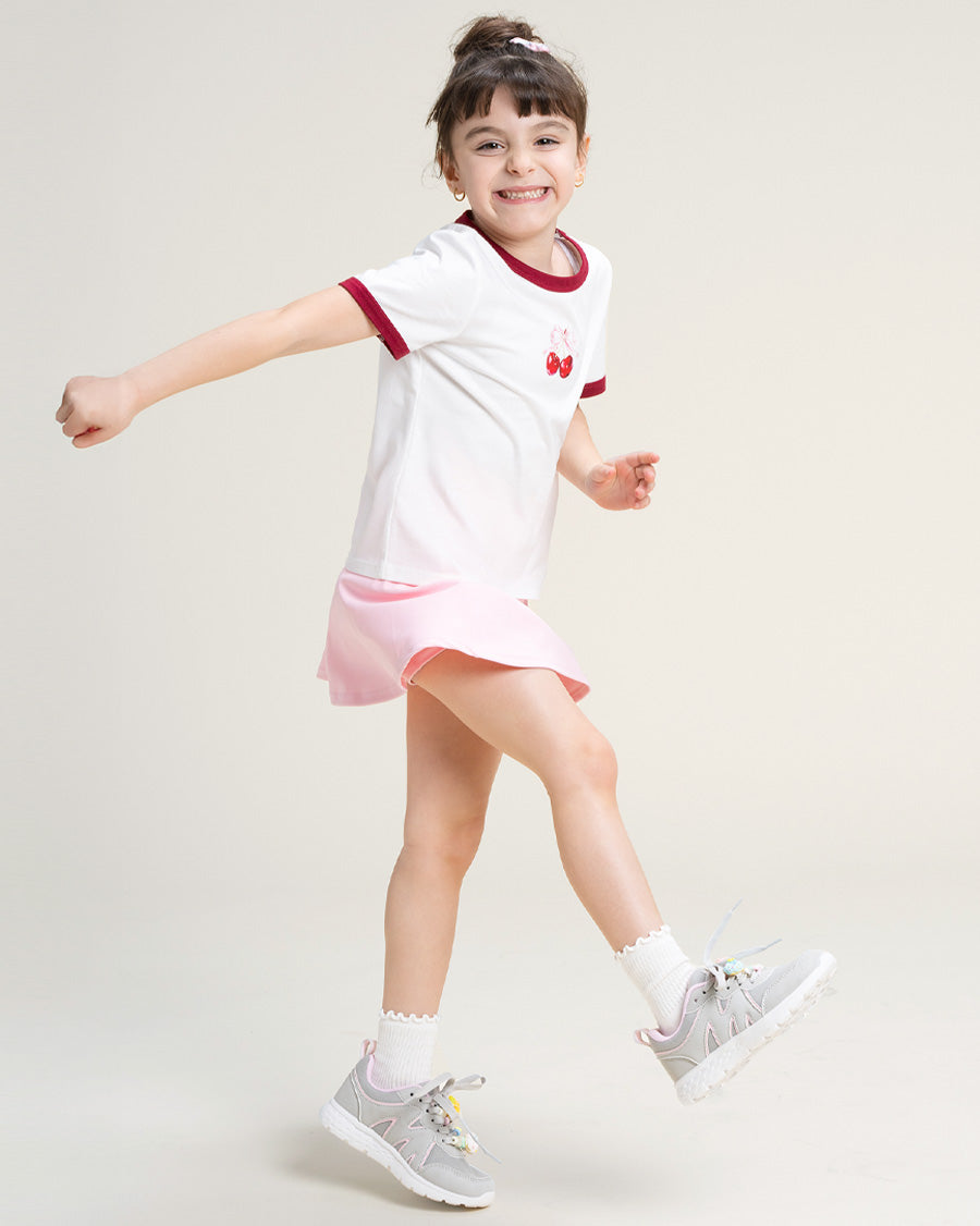 Light Grey Kids Sneakers | Lace-Up Tennis Shoes for Boys and Girls