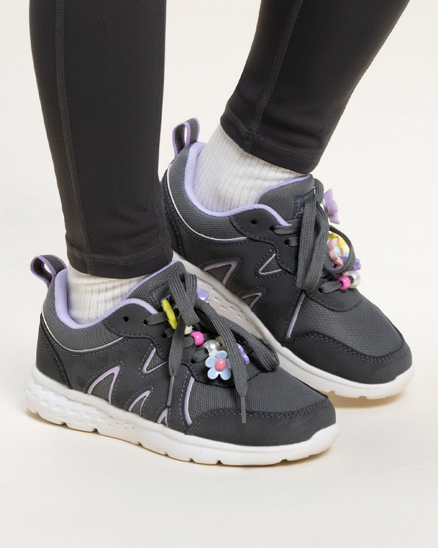 Grey Kids Sneakers | Lace-Up Tennis Shoes for Boys and Girls