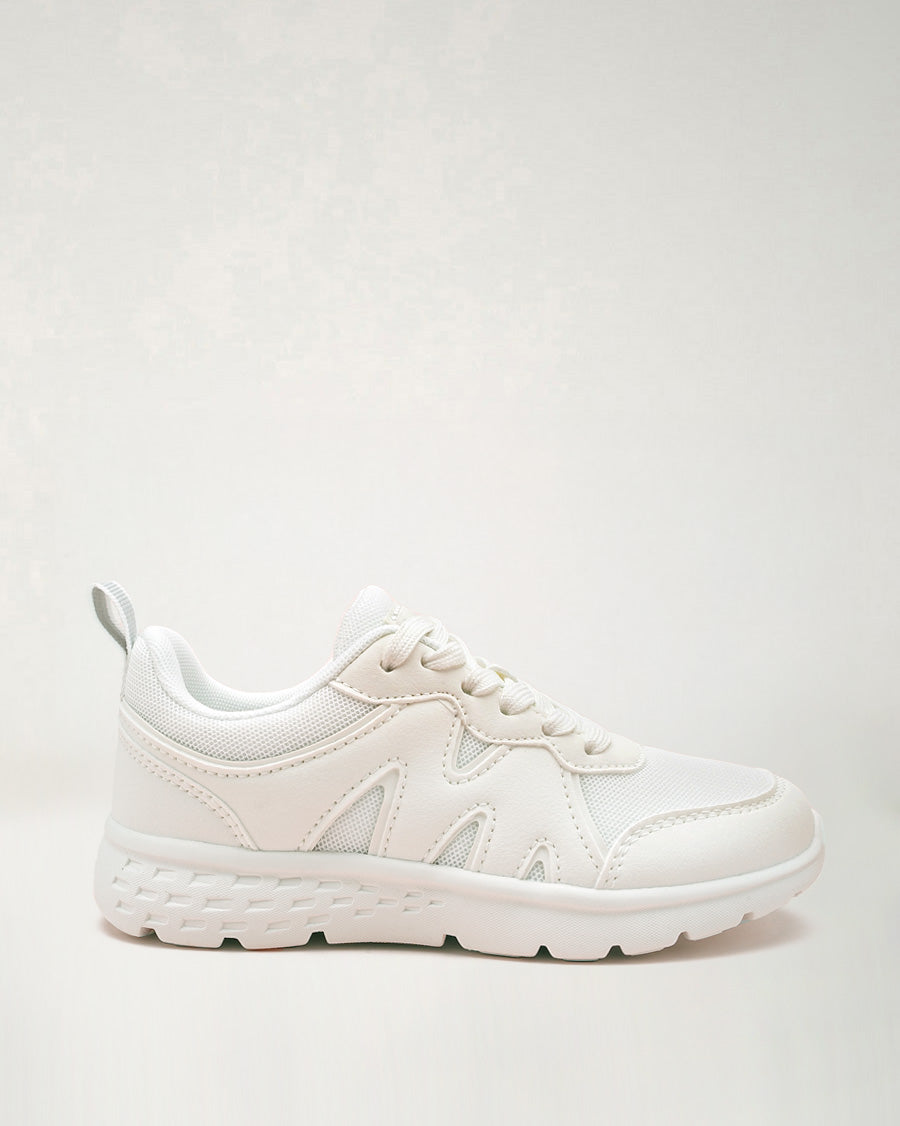 White Kids Sneakers | Lace-Up Tennis Shoes for Boys and Girls