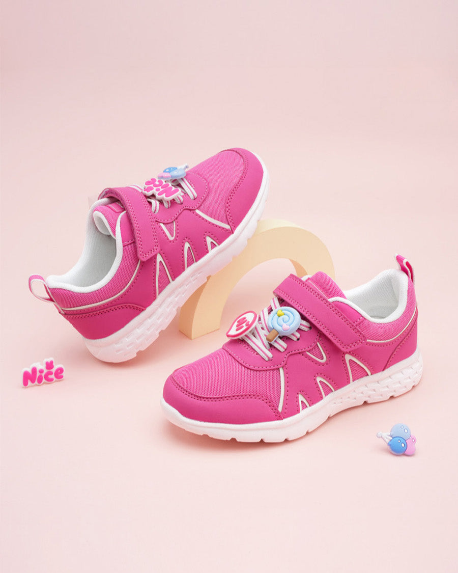 Fuchsia Kids Running Shoes - View 4
