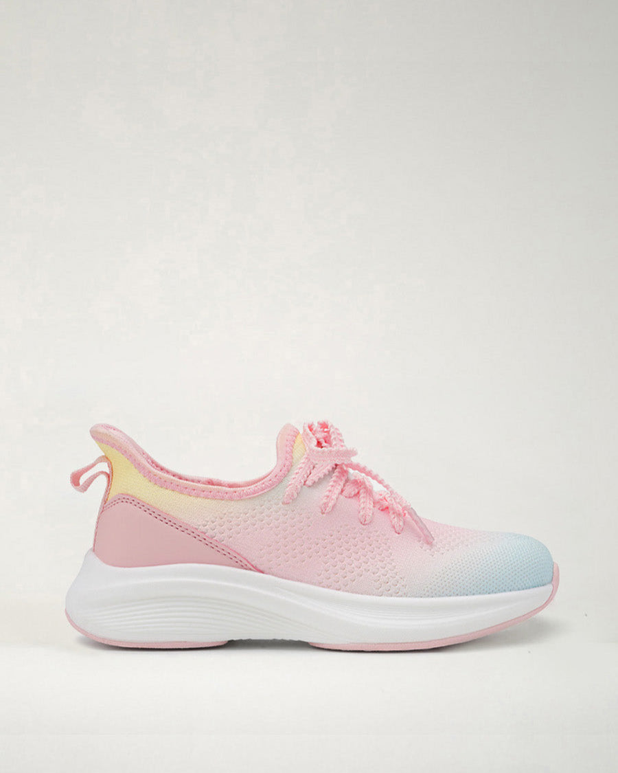 Rainbow Blue Kids Lace-Up Running Sneakers - View 1