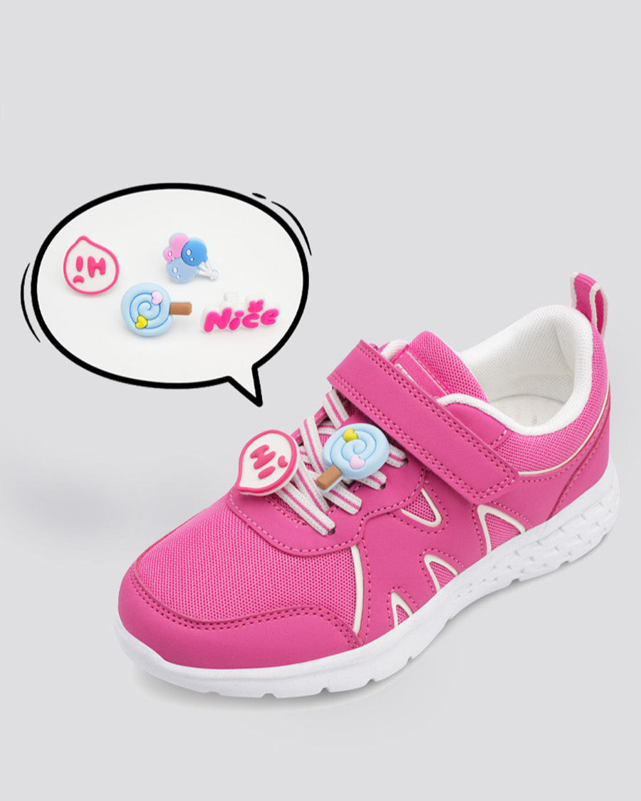 Fuchsia Kids Running Shoes - View 3