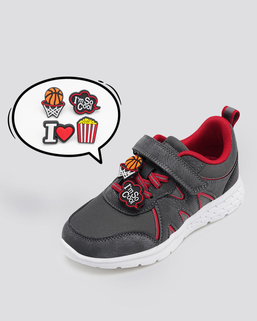 Grey Kids Running Shoes - View 3
