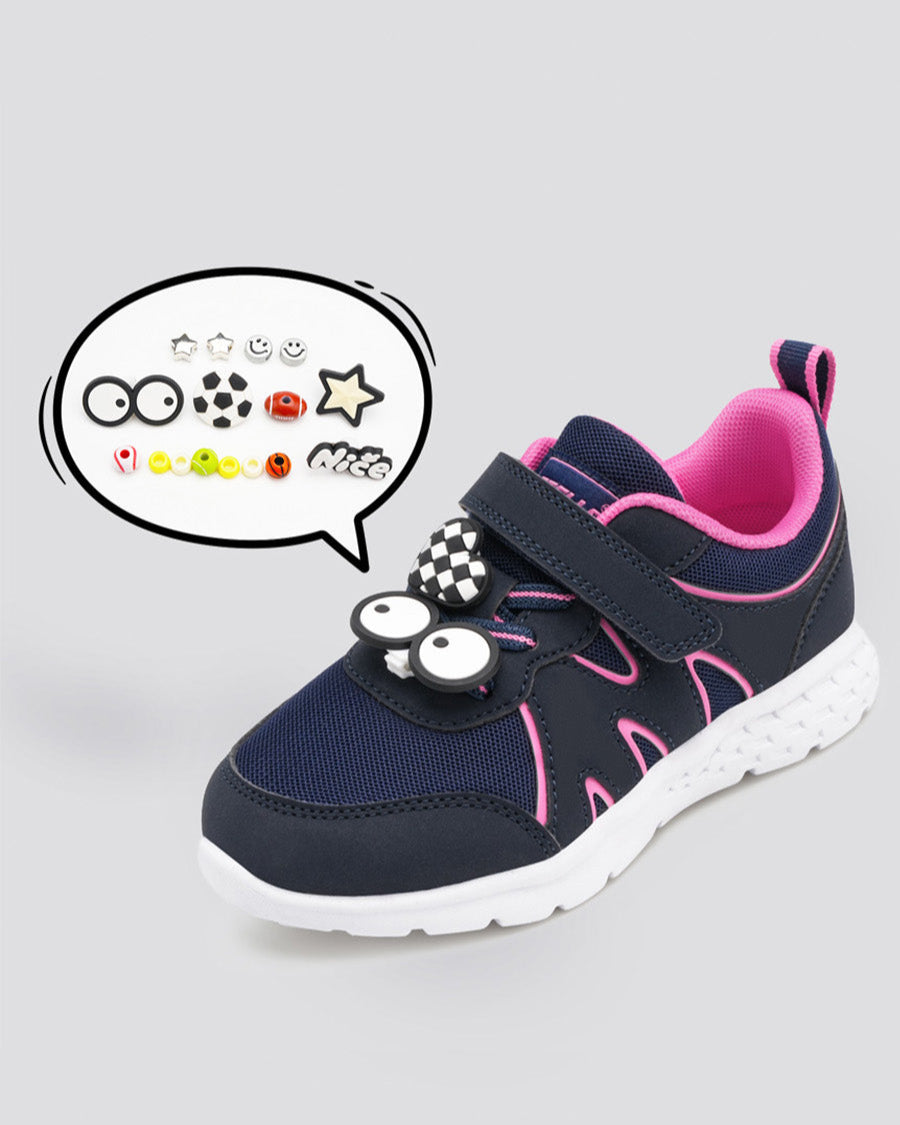Navy Kids Running Shoes - View 3