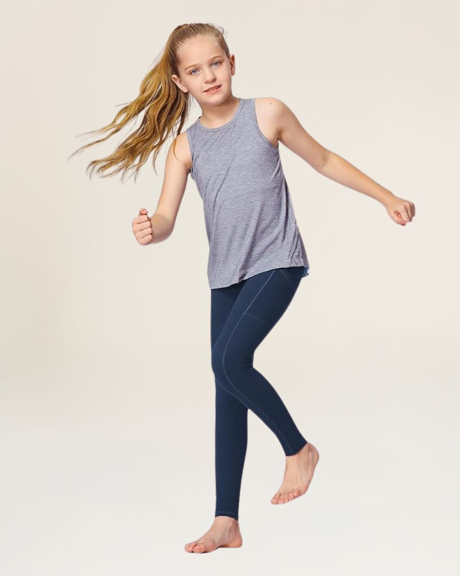Dark Navy Girls Athletic Leggings