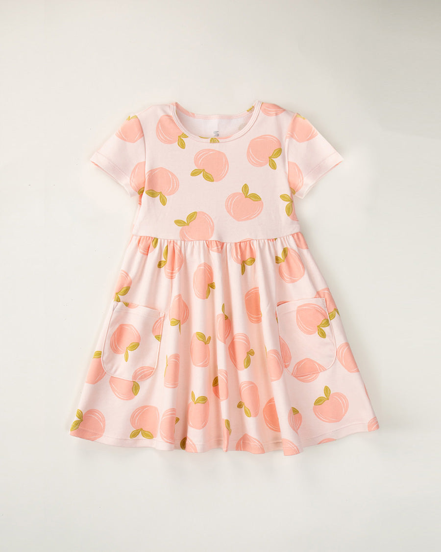 Gentle Peaches Girls Printed Cotton Skater Dress