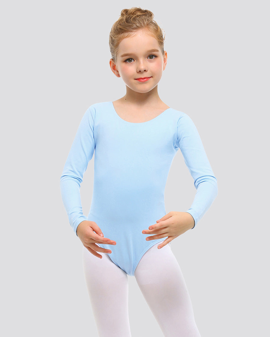 Blue Girls Long Sleeve Ballet Leotard