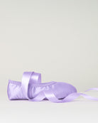 Purple Kids Satin Ballet Shoes with Ribbon