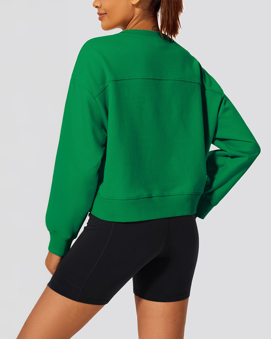 Kelly Green Crop Oversized Sweatshirt