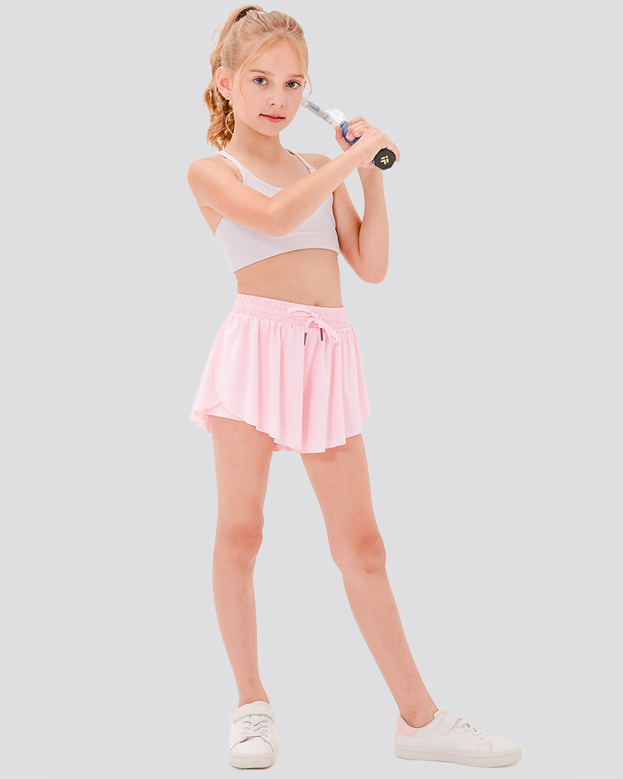 Pink Girls Flowy Shorts