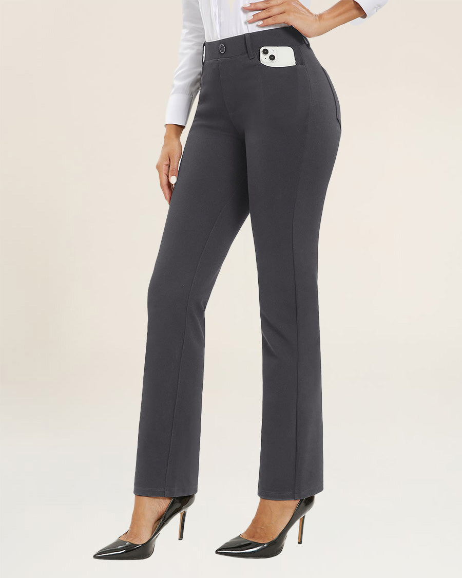 Charcoal Women Business Casual Work Pants | Straight 30''
