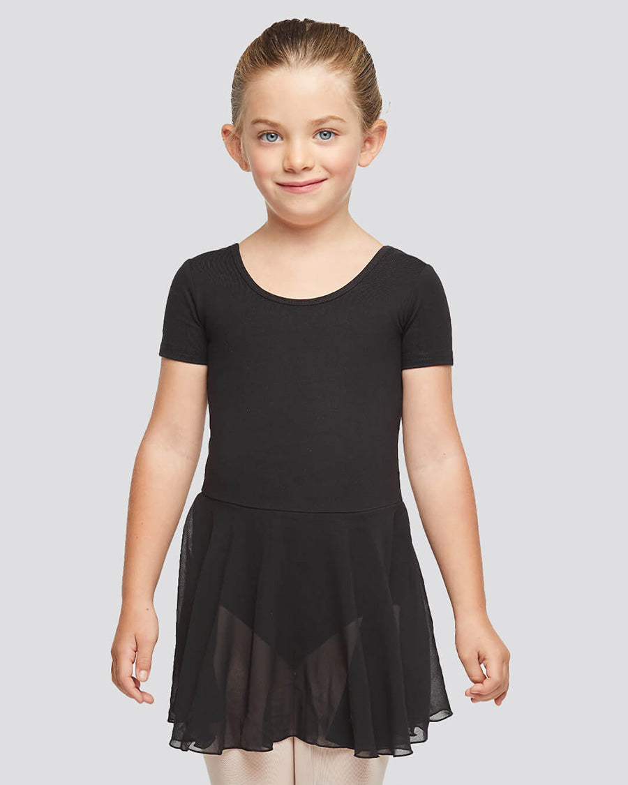 Black Girls Bowknot Short Sleeve Dress
