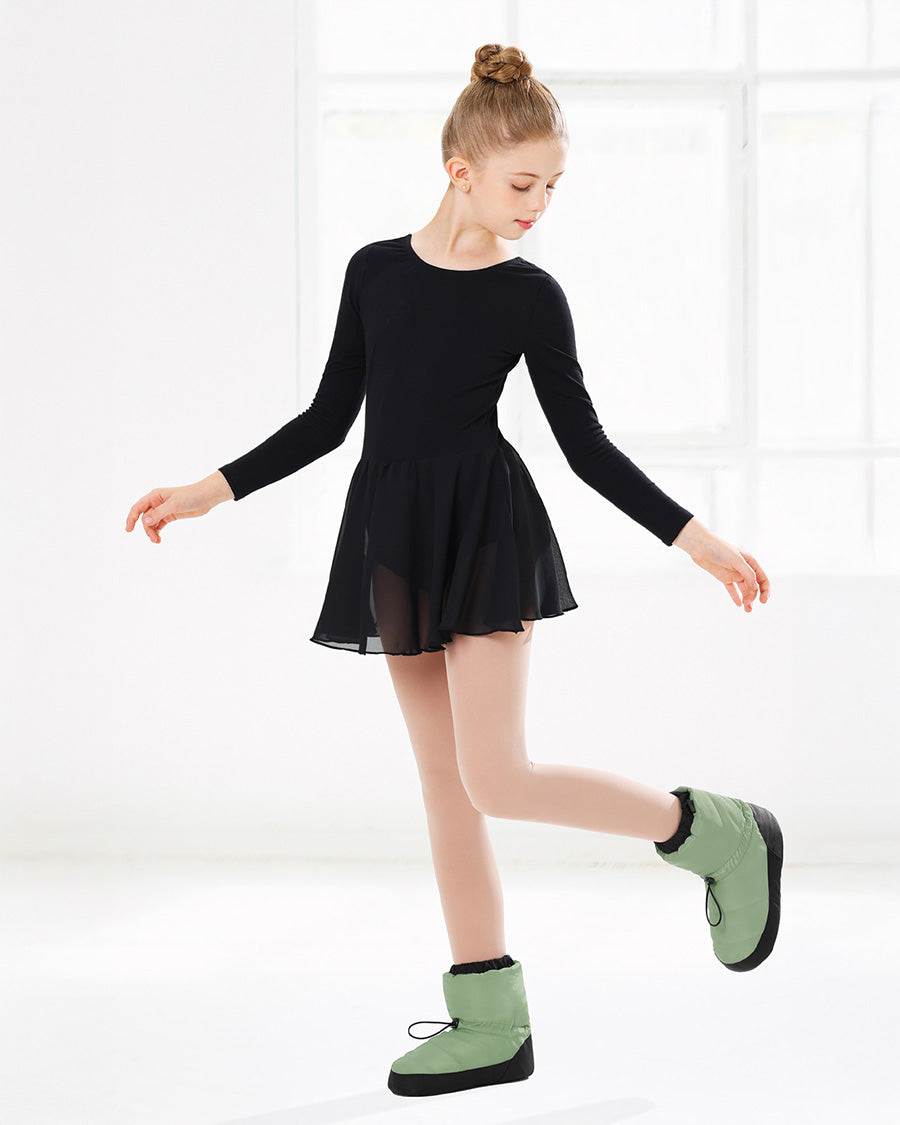 Green Kids Ballet Booties