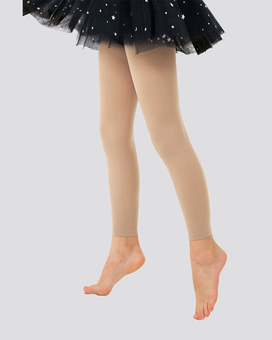 Tan Girls Ultra Soft Footless Ballet Tights - View 1