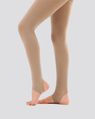 Tan Girls Ultra Soft Stirrup Tights - View 1