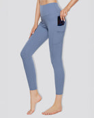 Grey Blue High Waisted Yoga Leggings