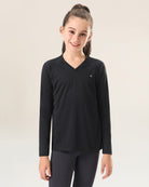 Black Kids Athletic Performance Long Sleeve Shirts