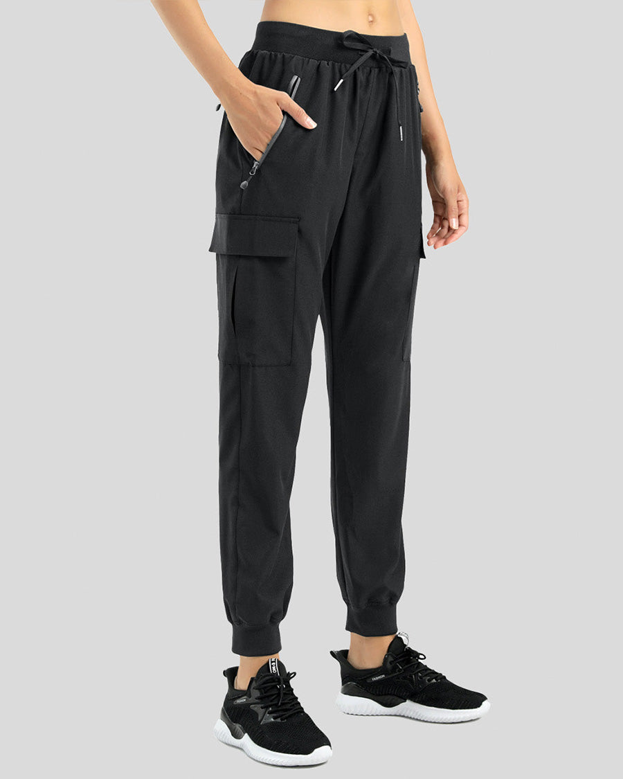 Black Cargo Hiking Pants Tapered