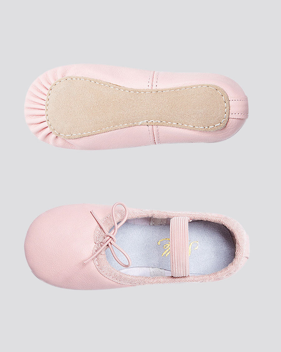 Pink Kids Premium Leather Ballet Shoes (Full Sole)
