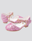 Fuchsia Glitter Girls Sparkly Princess Sequin Sandals