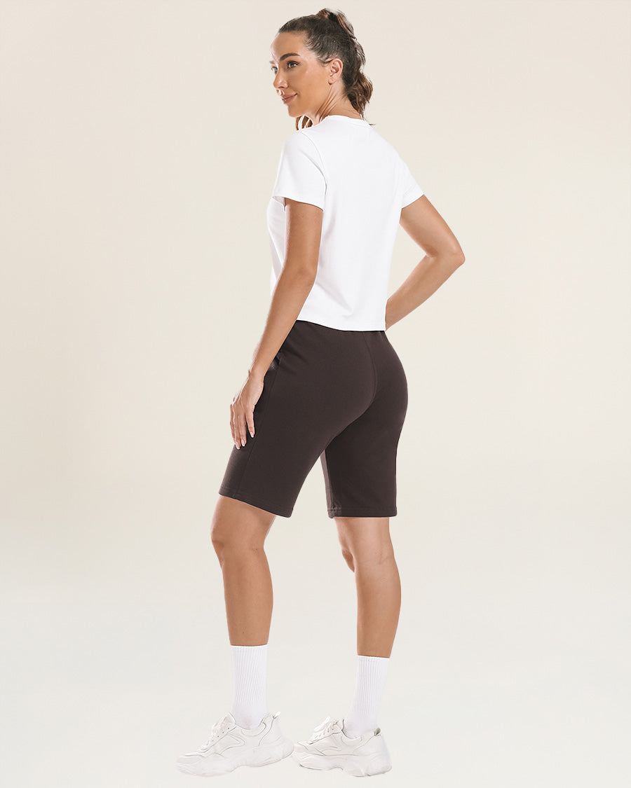 Coffee Cotton Lounge Shorts 10”