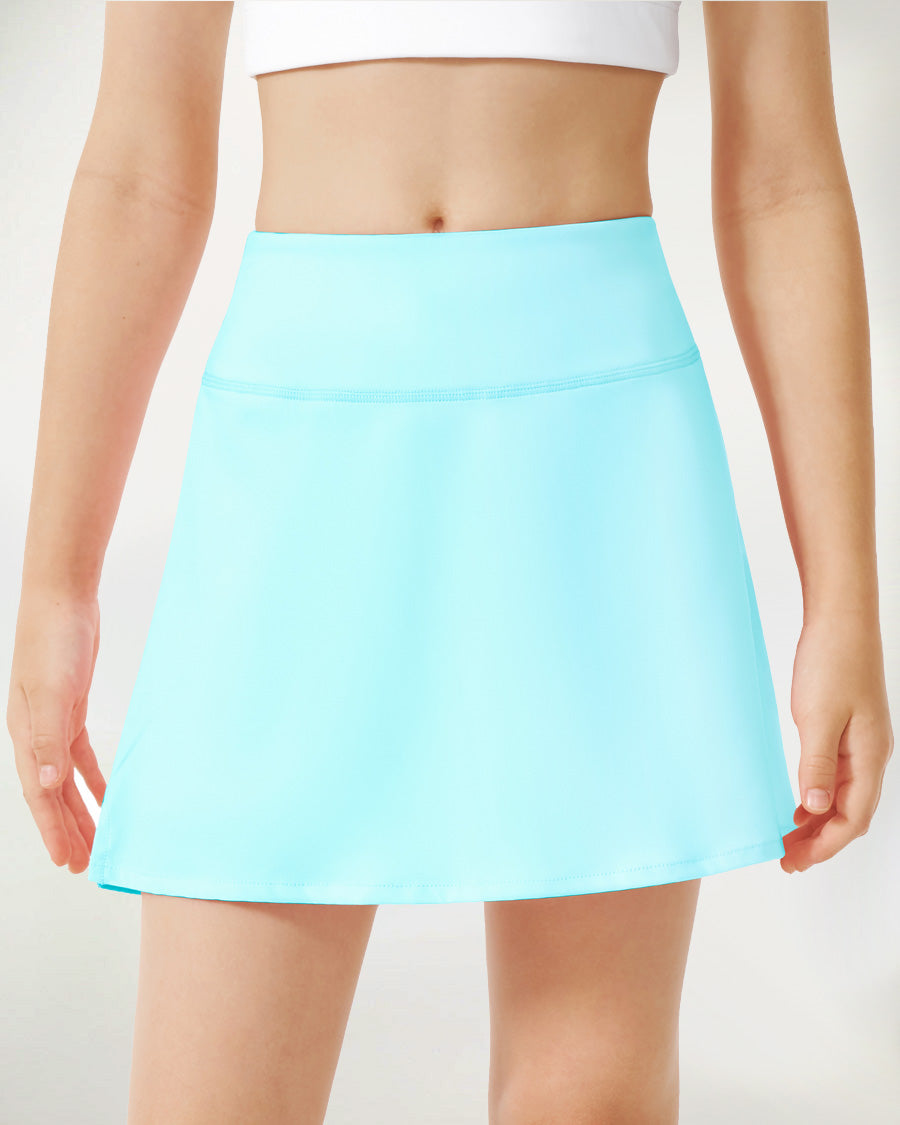 Light Blue Girls Pleated Tennis Skirt