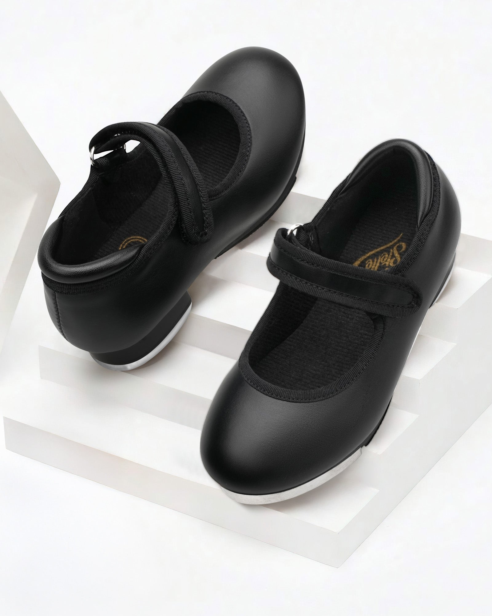 Matte Black Kids Tap Shoes