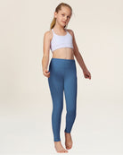 Atlantic Blue Girls Athletic Leggings - View 2