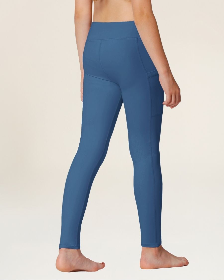 Atlantic Blue Girls Athletic Leggings - View 4