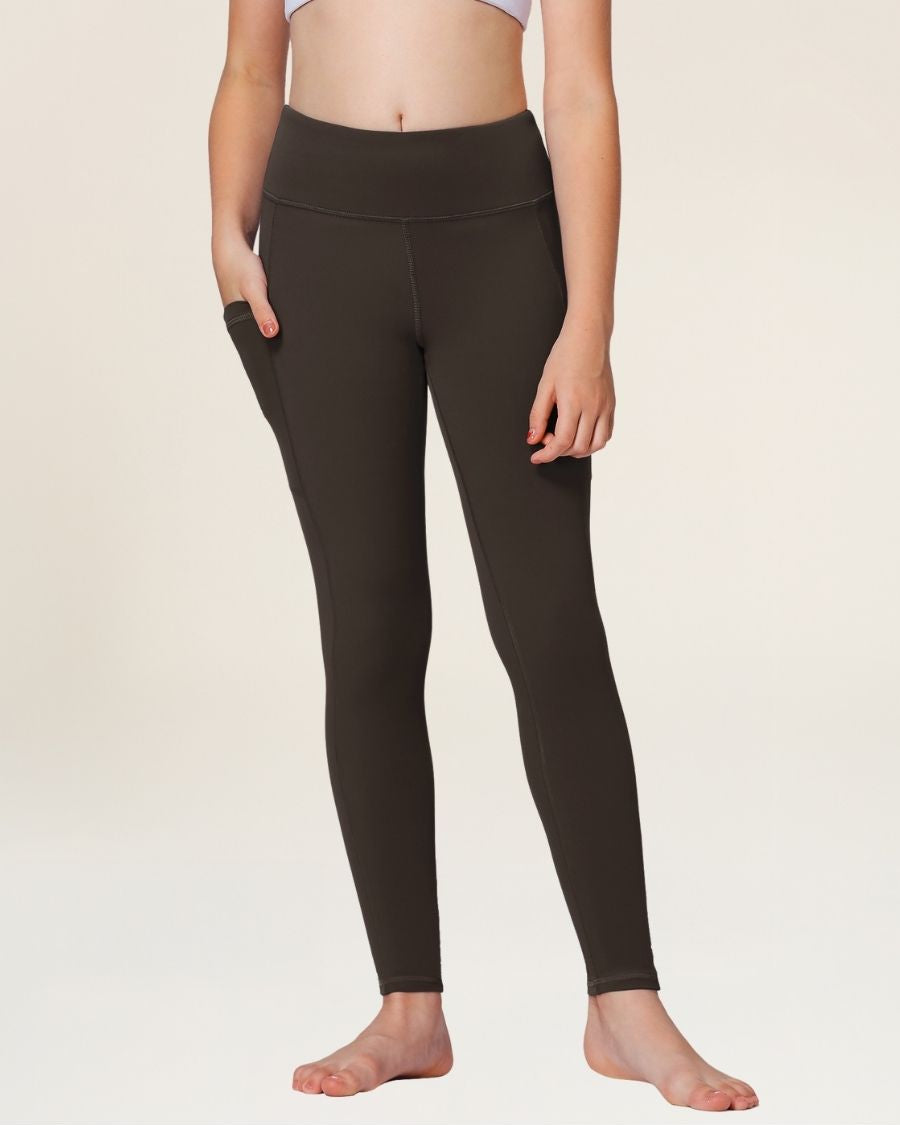 Espresso Girls Athletic Leggings - View 1