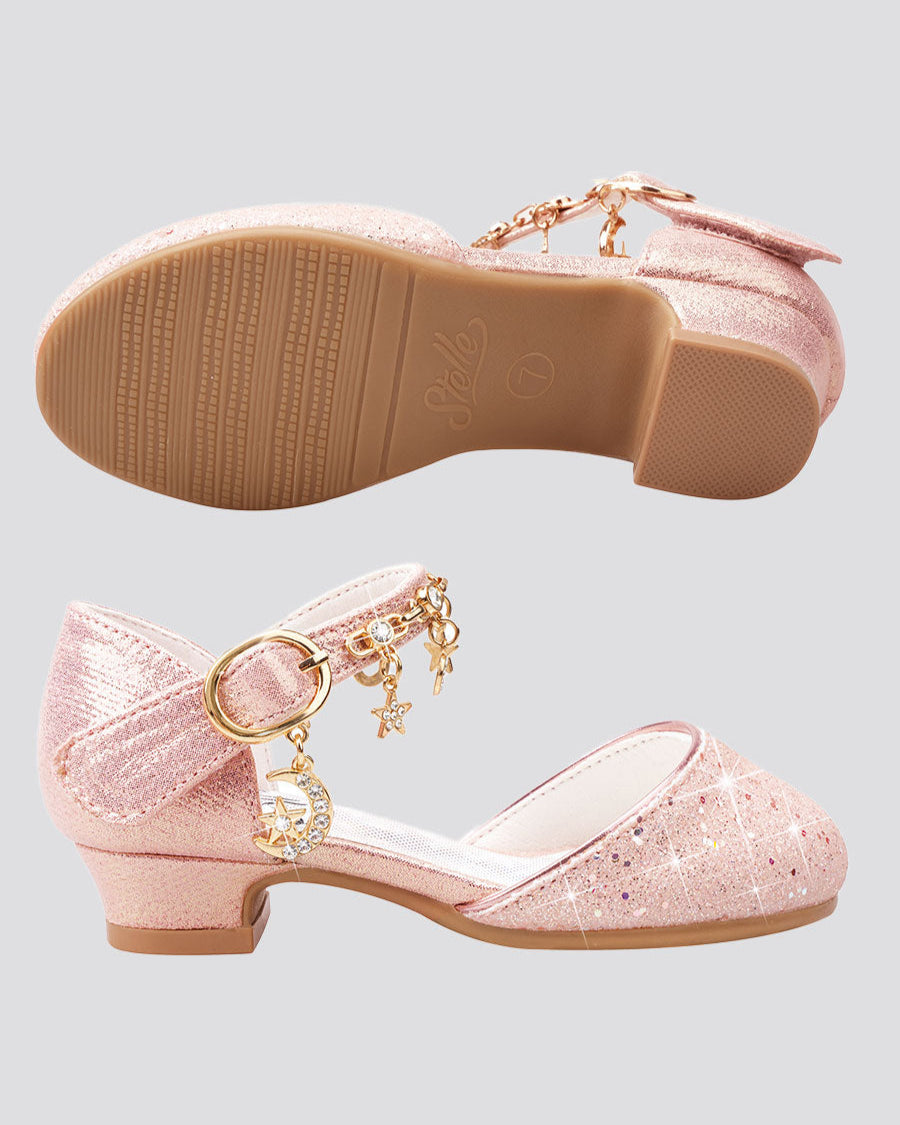Pink Glitter Girls Sparkly Princess Sequin Sandals