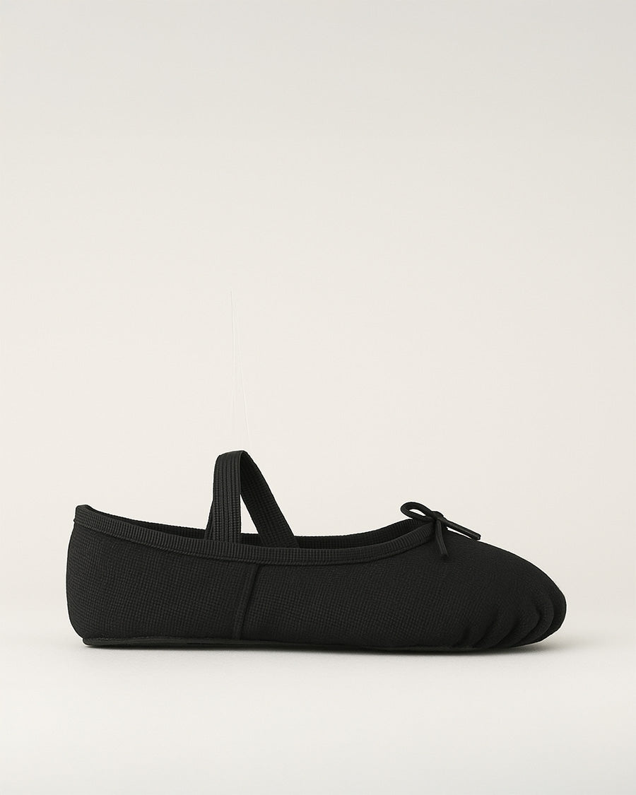 Black Kids Classic Canvas Ballet Shoes