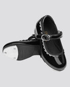 Black Kids Elegant Scallop Tap Shoes