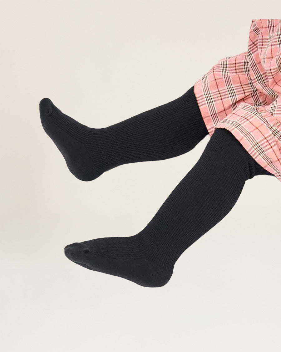 Black Girls Cotton Knit Tights