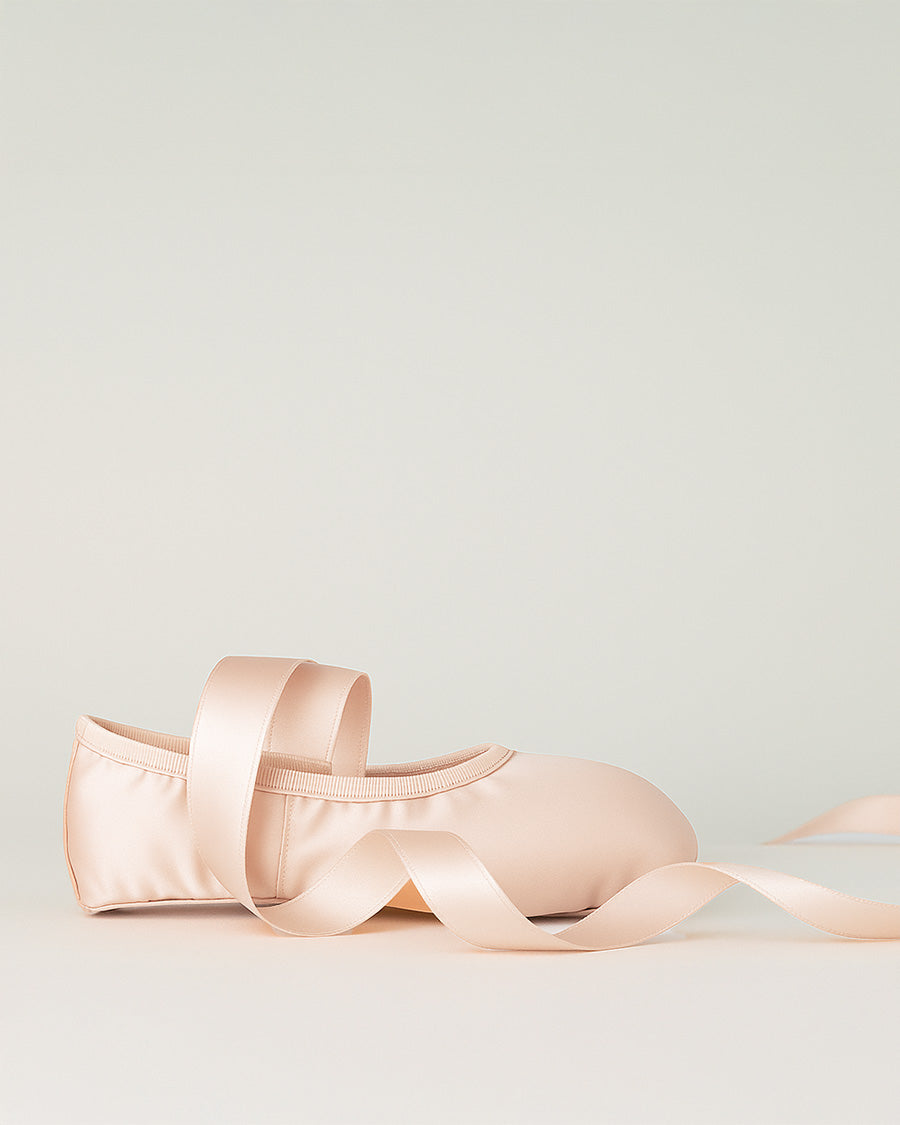 Ballet Pink Kids Satin Ballet Shoes with Ribbon