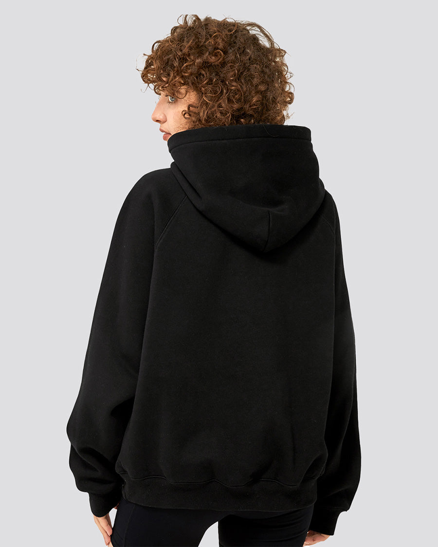 Black Long-Sleeve Oversized Hoodie