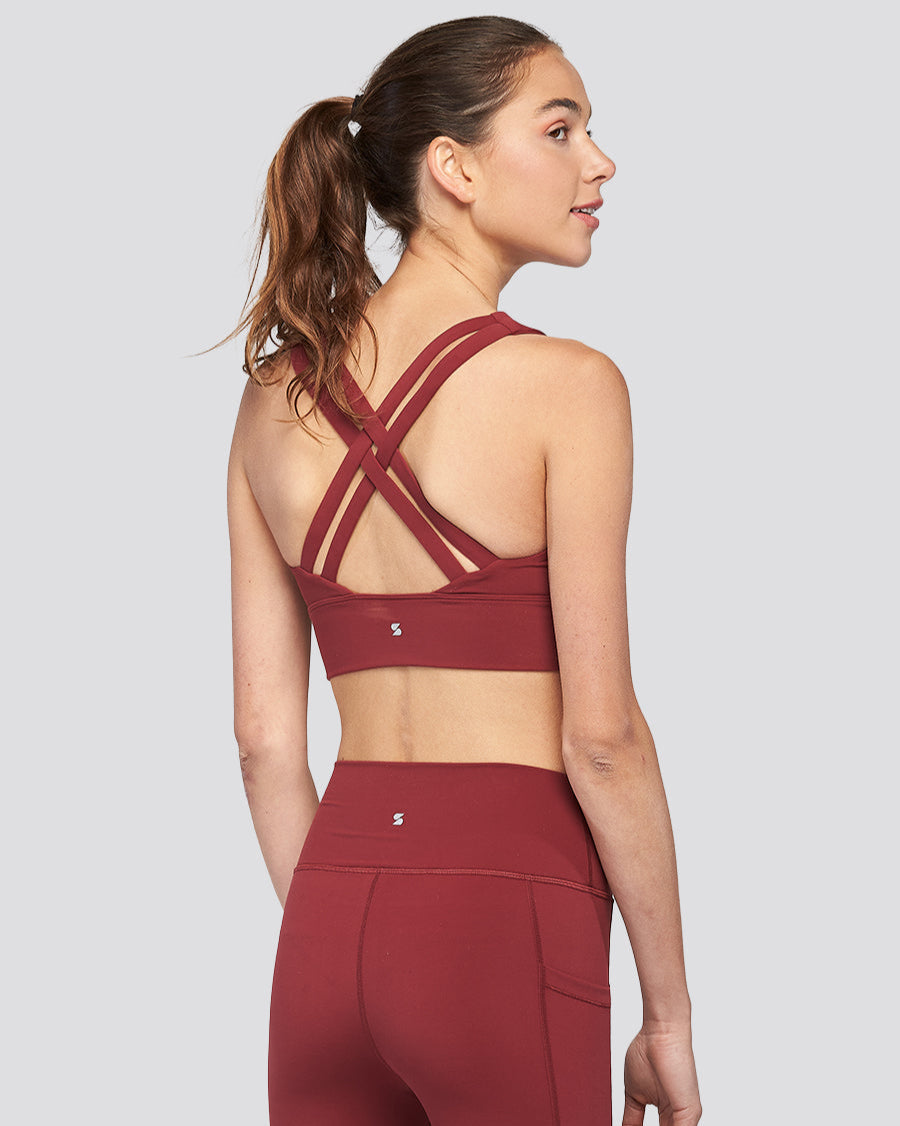 Burgundy SoftLuxe Double Criss Cross Bra