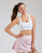 White SoftLuxe Mesh Racerback Sports Bra