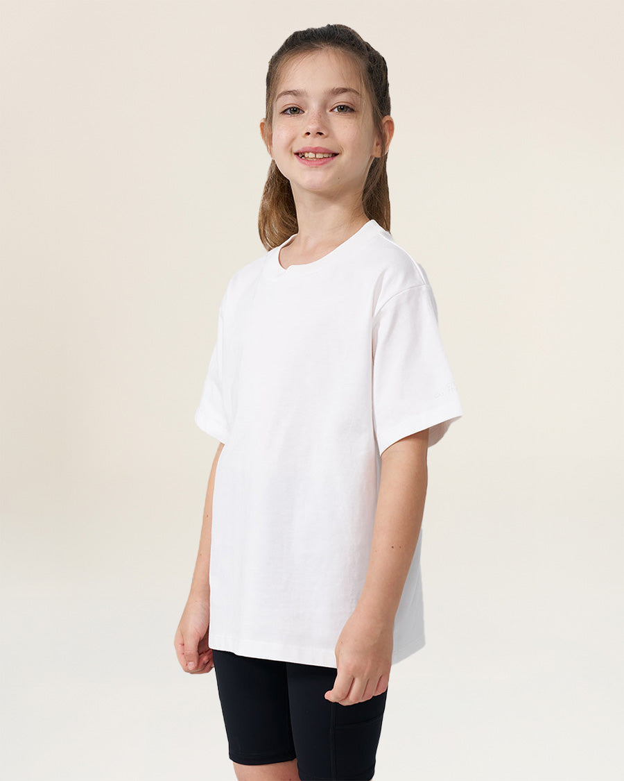 White Kids Comfy Oversized Cotton Tee