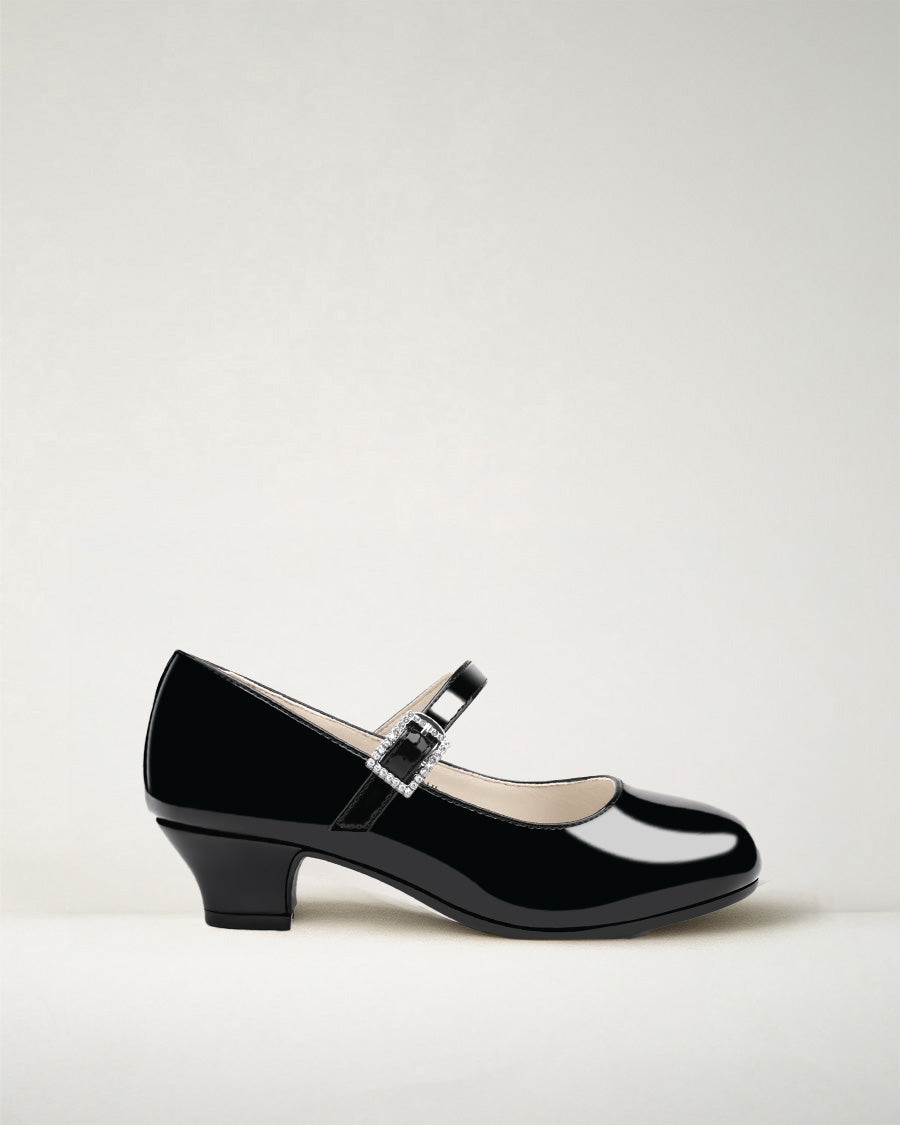 Black Girls Glossy Mary Jane Heels