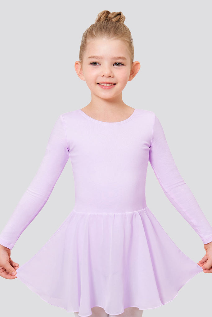 girls long sleeve dance dress purple