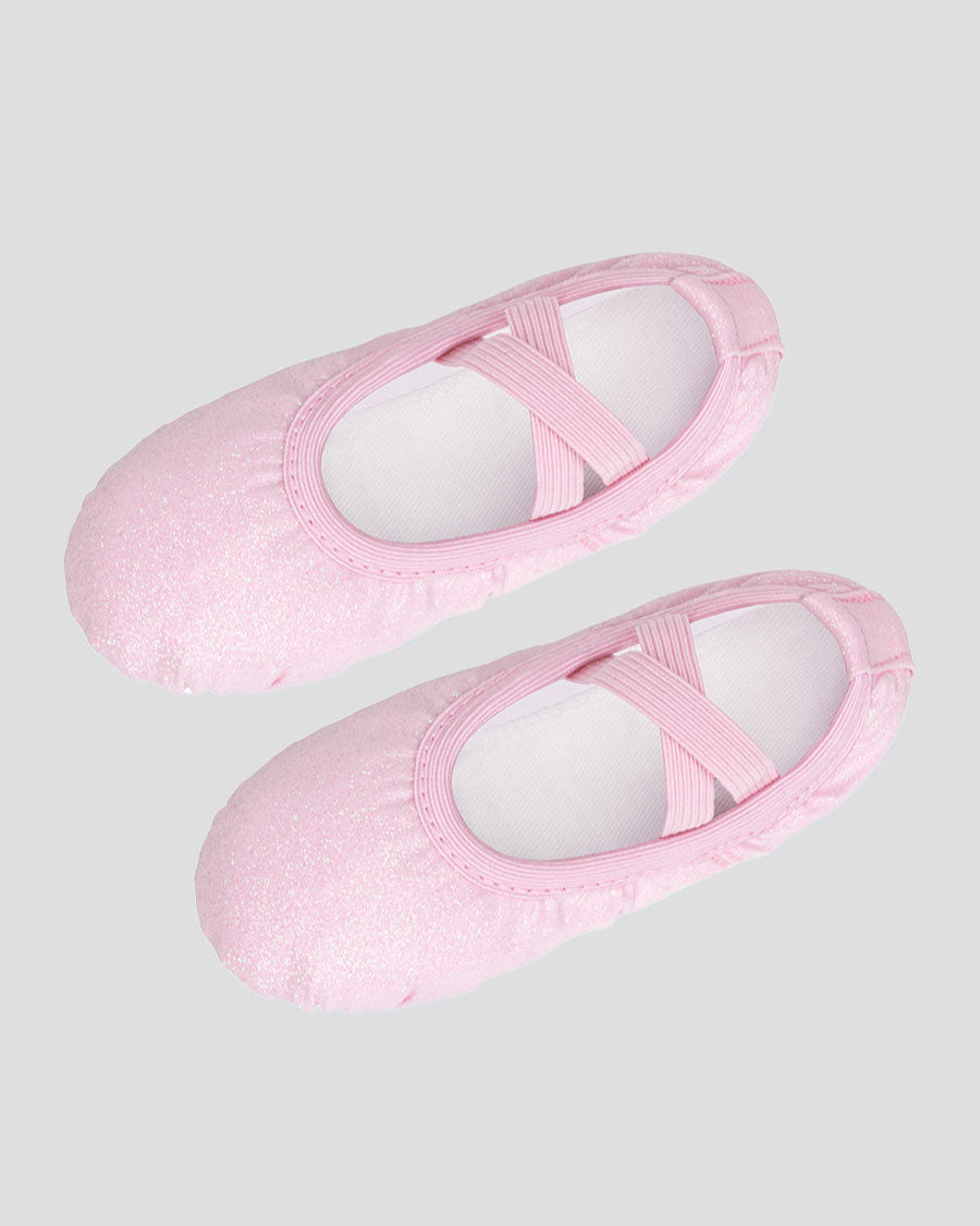 Pink Glitter Kids Glitter Ballet Shoes