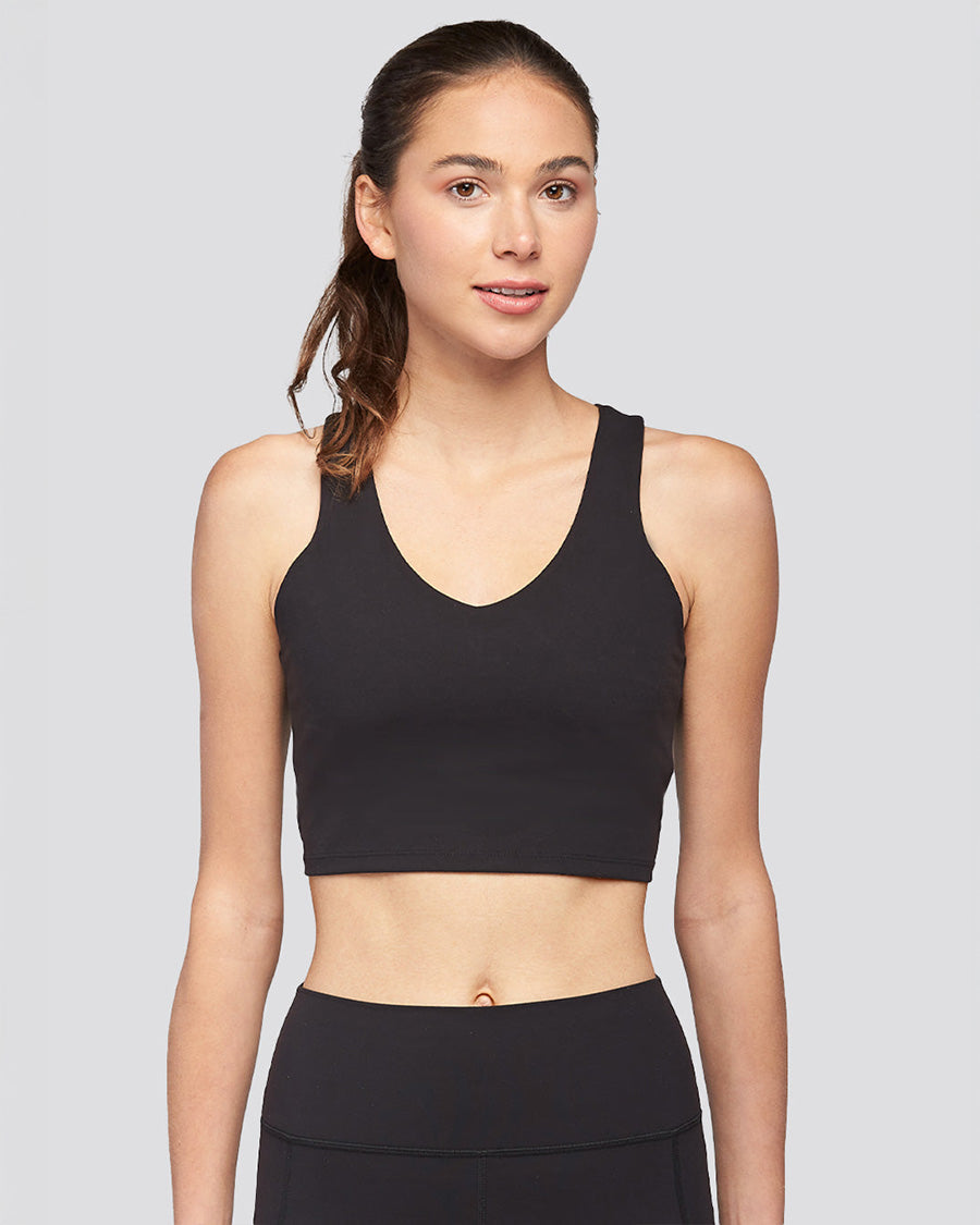 Black SoftLuxe Racerback Sports Bra