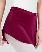 Burgundy Women Ballet Wrap Skirt Pull-On