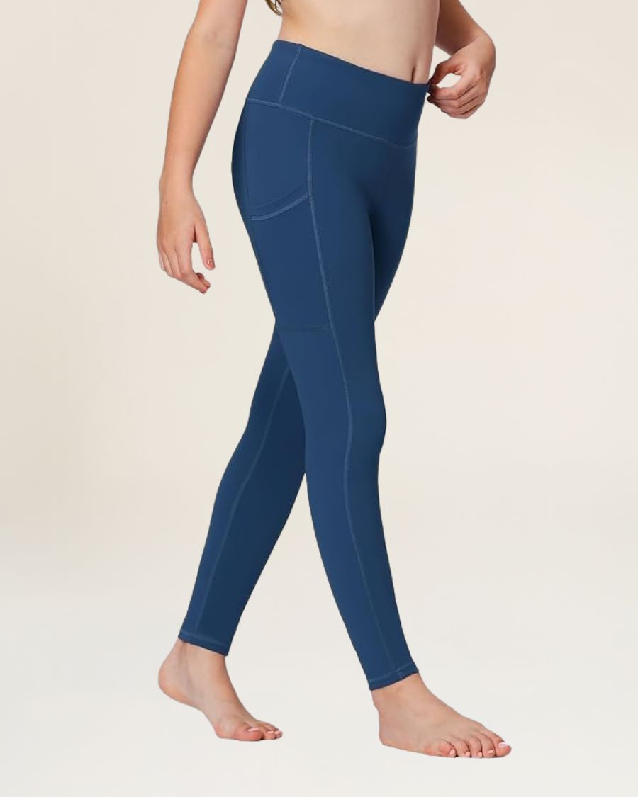 Marine Blue Girls Athletic Leggings