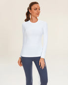 White Seamless Long Sleeve Tops