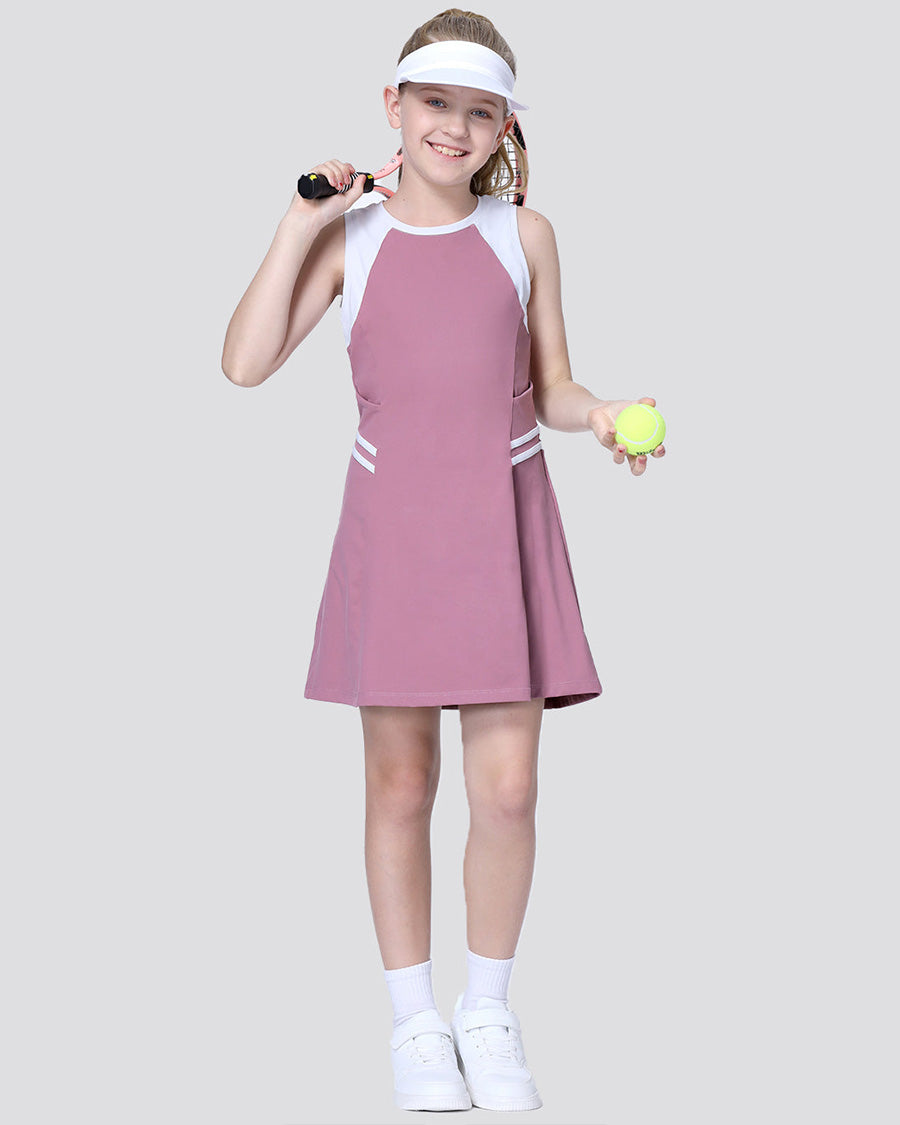 Dusty Rose Girls Tennis Dress Golf Outfit Combo